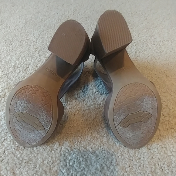 Brown suede chunky heel sandal - Picture 4 of 4
